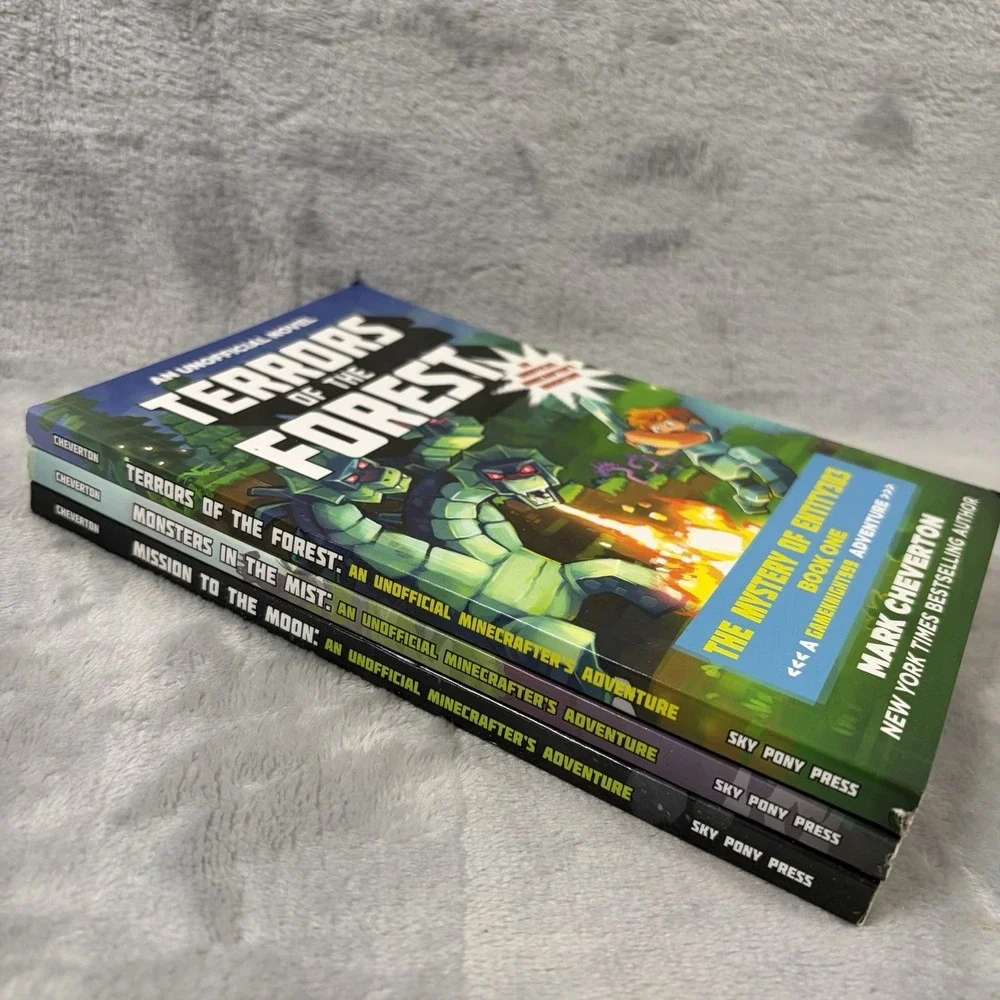 Minecraft Mystery of Entity303 Books 1-3 Lot Mark Cheverton Paperback Set